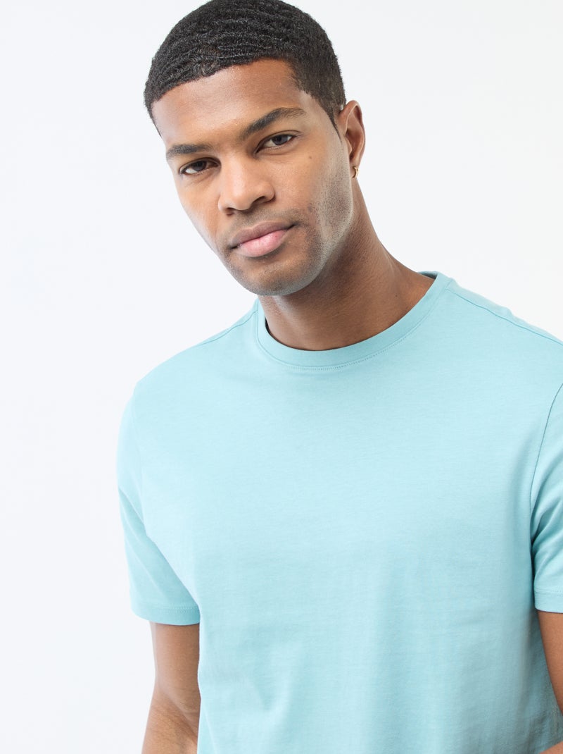 Camiseta recta de punto lisa Azul - Kiabi