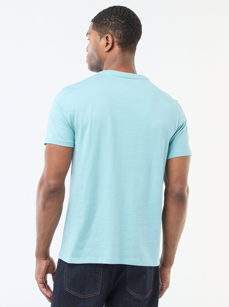 Camiseta recta de punto lisa Azul - Kiabi