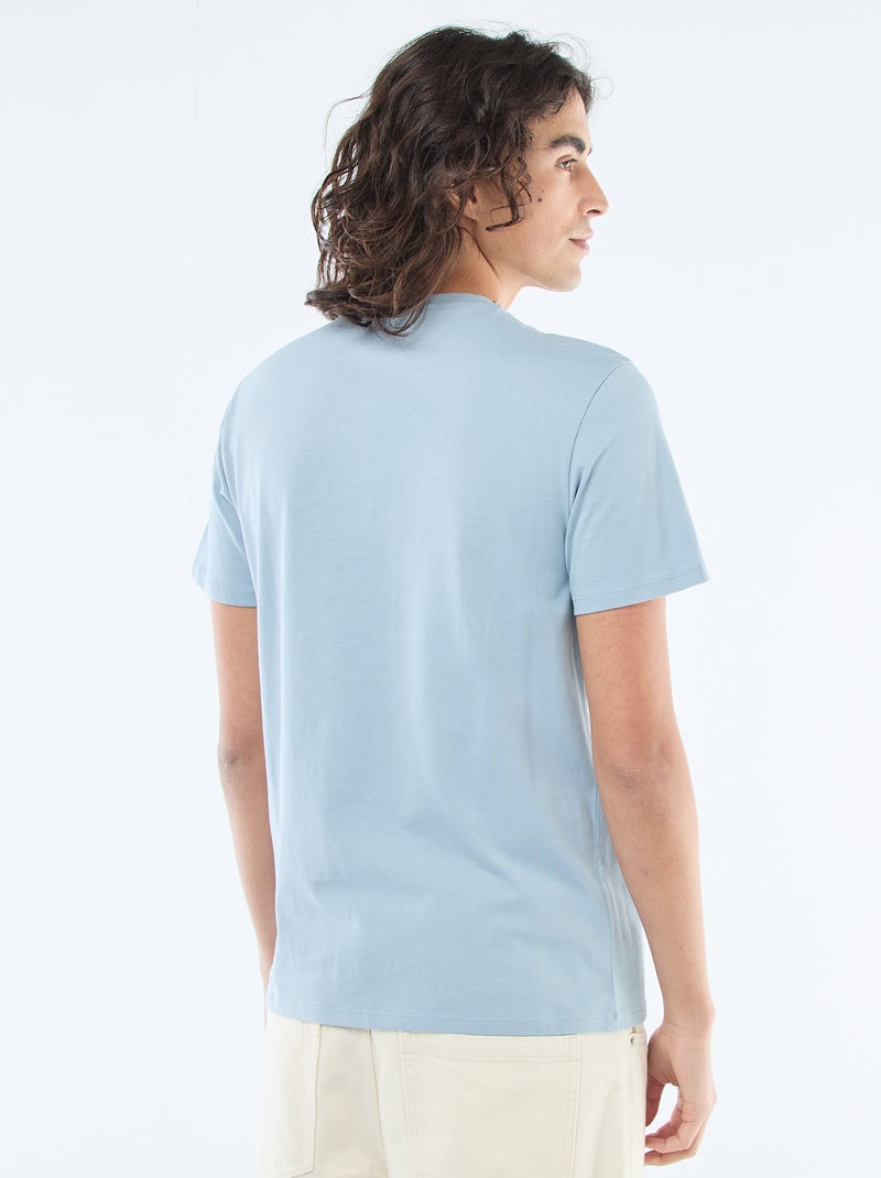 Camiseta recta de punto lisa Azul - Kiabi