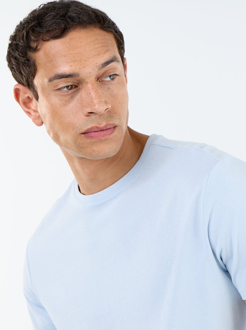 Camiseta recta de punto lisa Azul - Kiabi