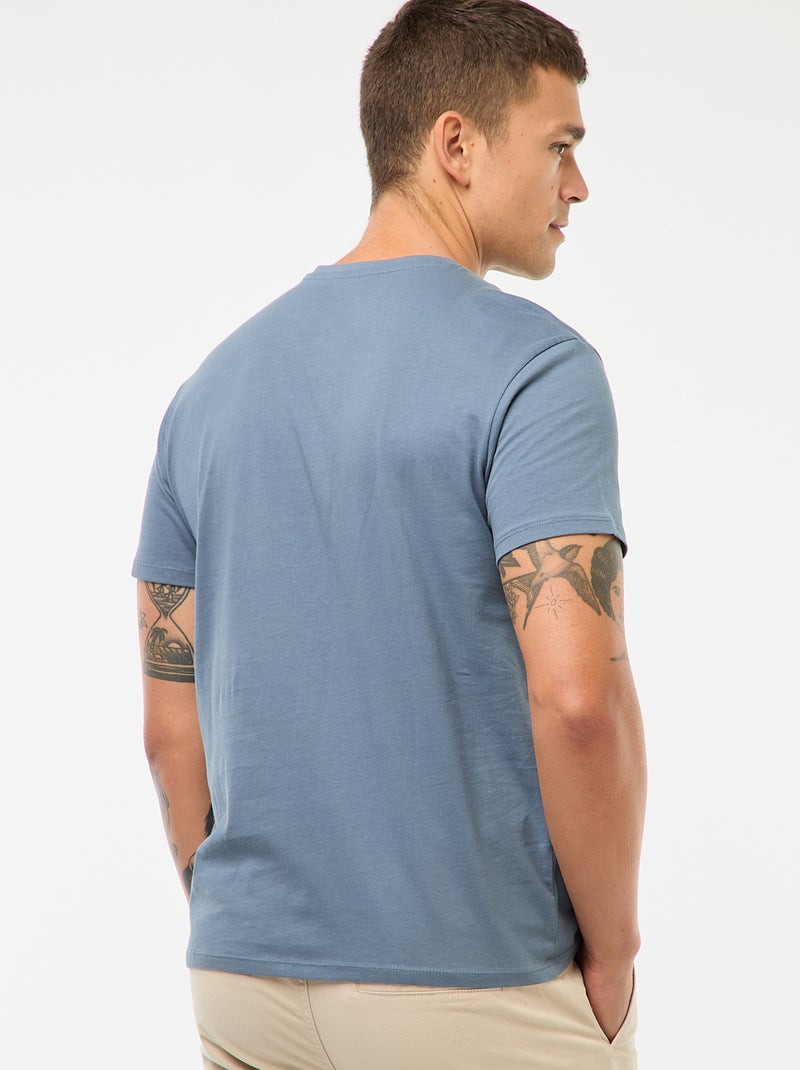 Camiseta recta de punto lisa AZUL - Kiabi