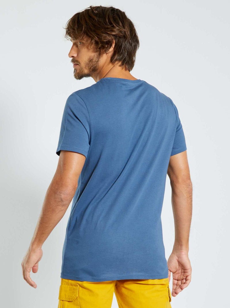 Camiseta recta de punto lisa AZUL - Kiabi