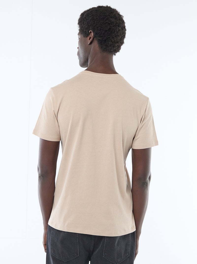 Camiseta recta de punto lisa Beige - Kiabi