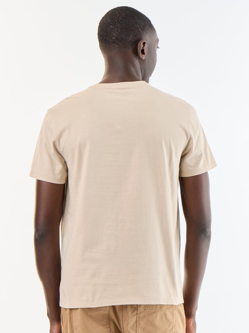 Camiseta recta de punto lisa Beige - Kiabi