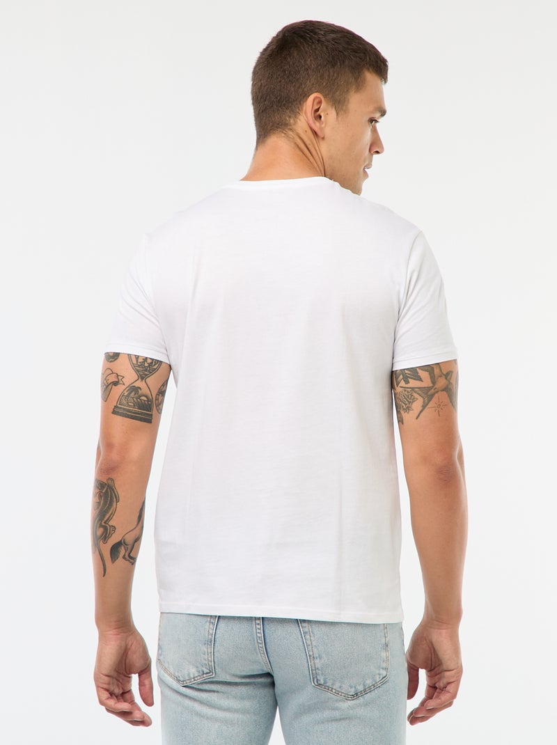 Camiseta recta de punto lisa blanco - Kiabi