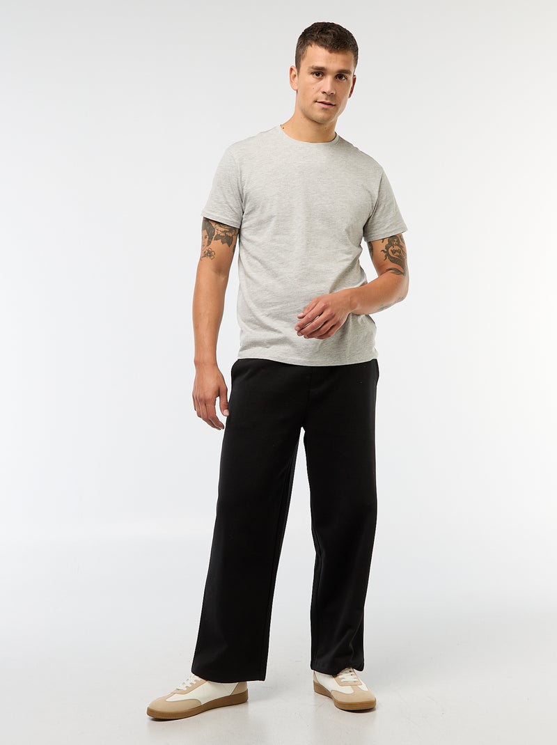 Camiseta recta de punto lisa gris claro - Kiabi