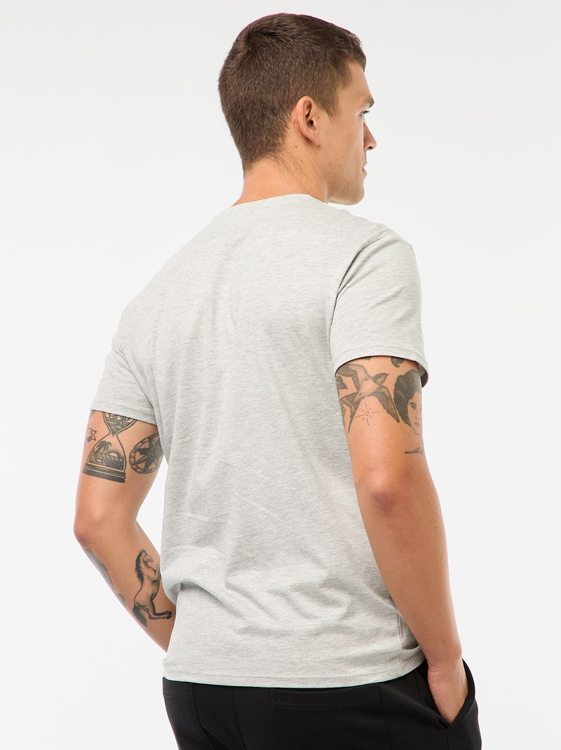 Camiseta recta de punto lisa gris claro - Kiabi