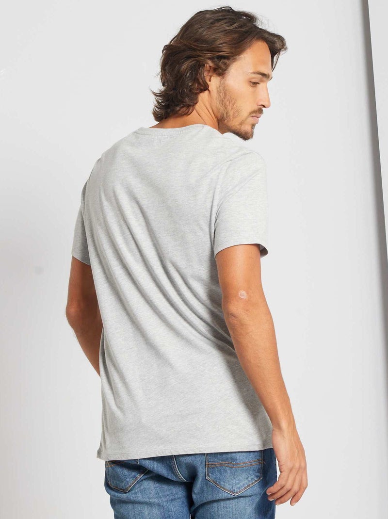 Camiseta recta de punto lisa gris claro - Kiabi