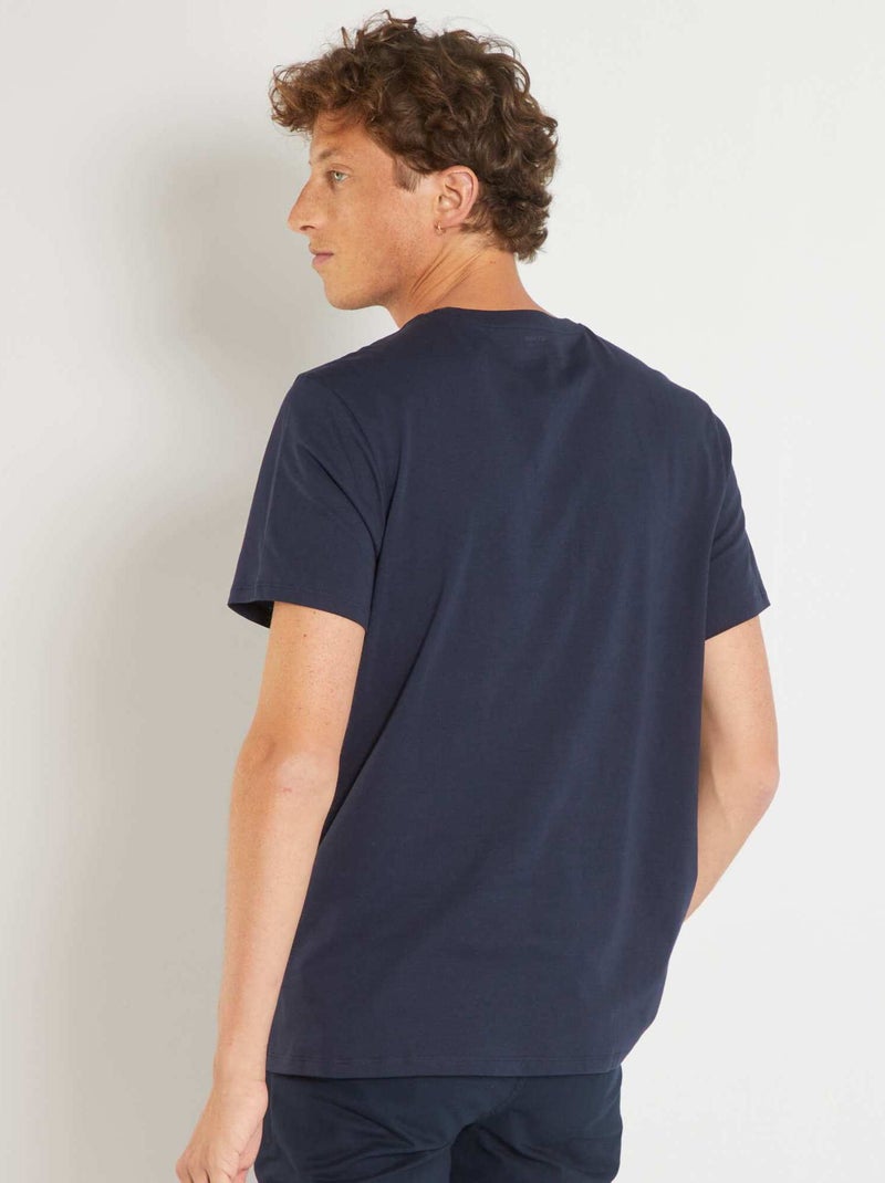 Camiseta recta de punto lisa marino - Kiabi