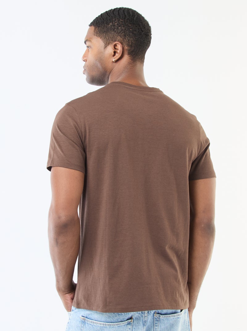 Camiseta recta de punto lisa Marron - Kiabi