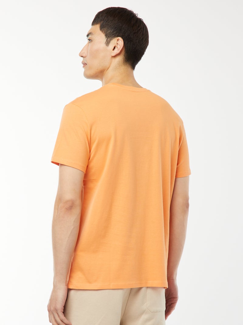 Camiseta recta de punto lisa Naranja - Kiabi