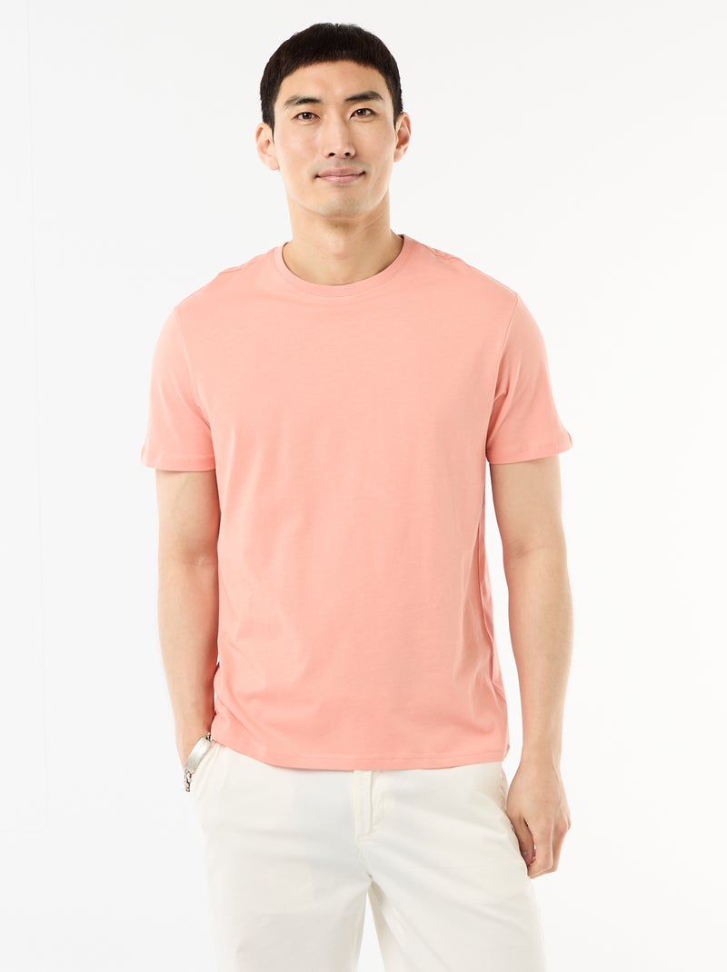 Camiseta recta de punto lisa Naranja - Kiabi