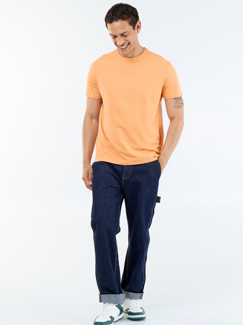 Camiseta recta de punto lisa Naranja - Kiabi