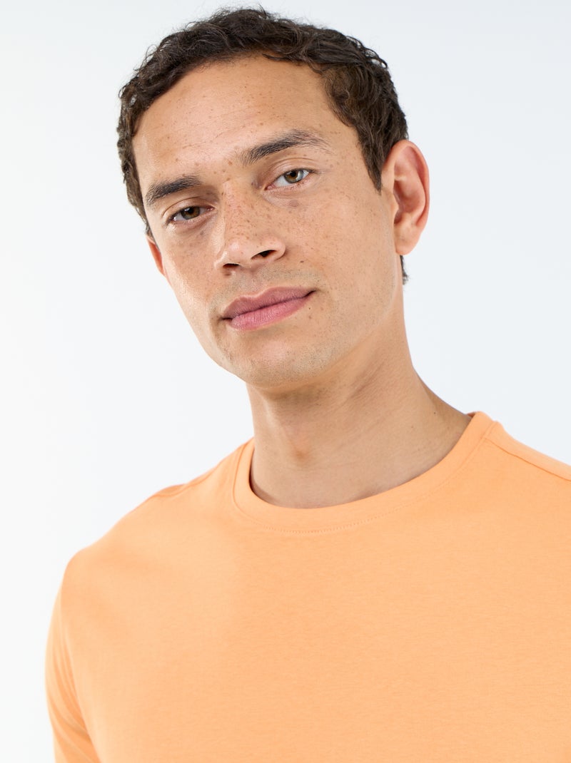 Camiseta recta de punto lisa Naranja - Kiabi
