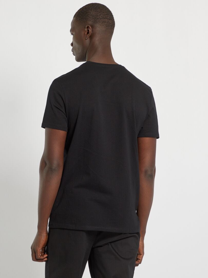 Camiseta recta de punto lisa negro - Kiabi