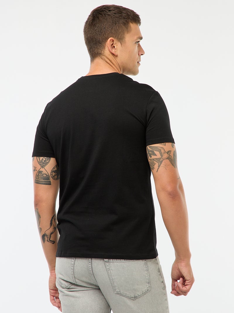 Camiseta recta de punto lisa negro - Kiabi