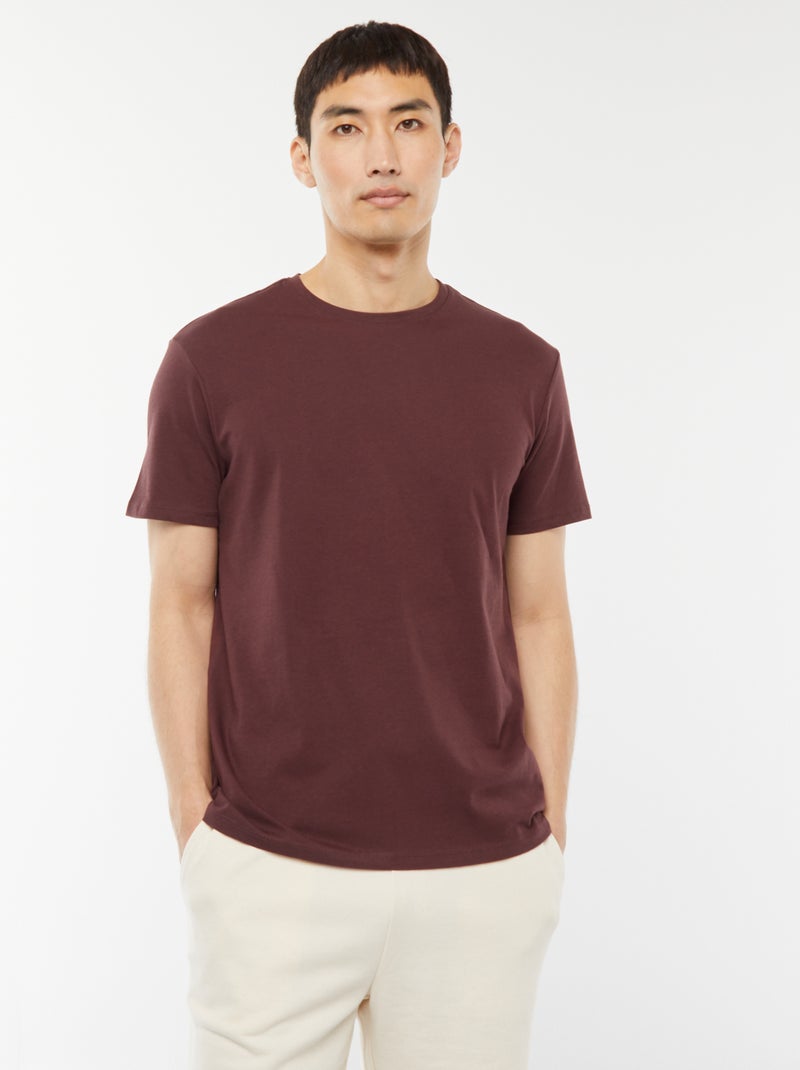 Camiseta recta de punto lisa Purpura - Kiabi