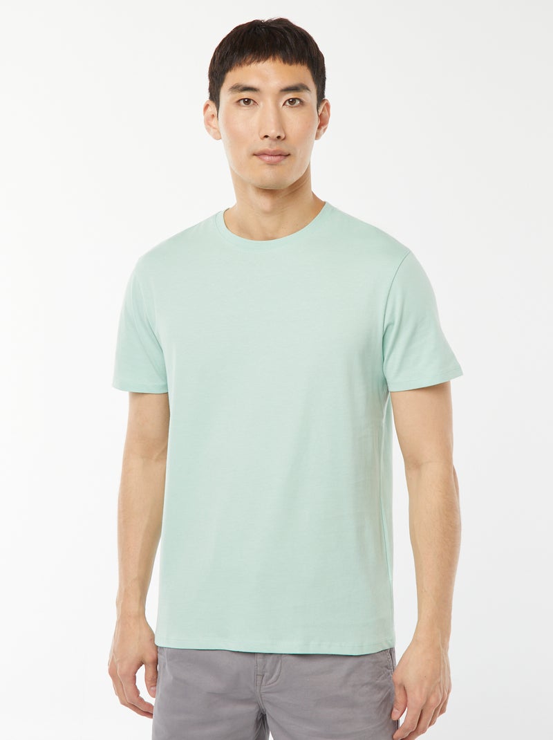 Camiseta recta de punto lisa Verde - Kiabi