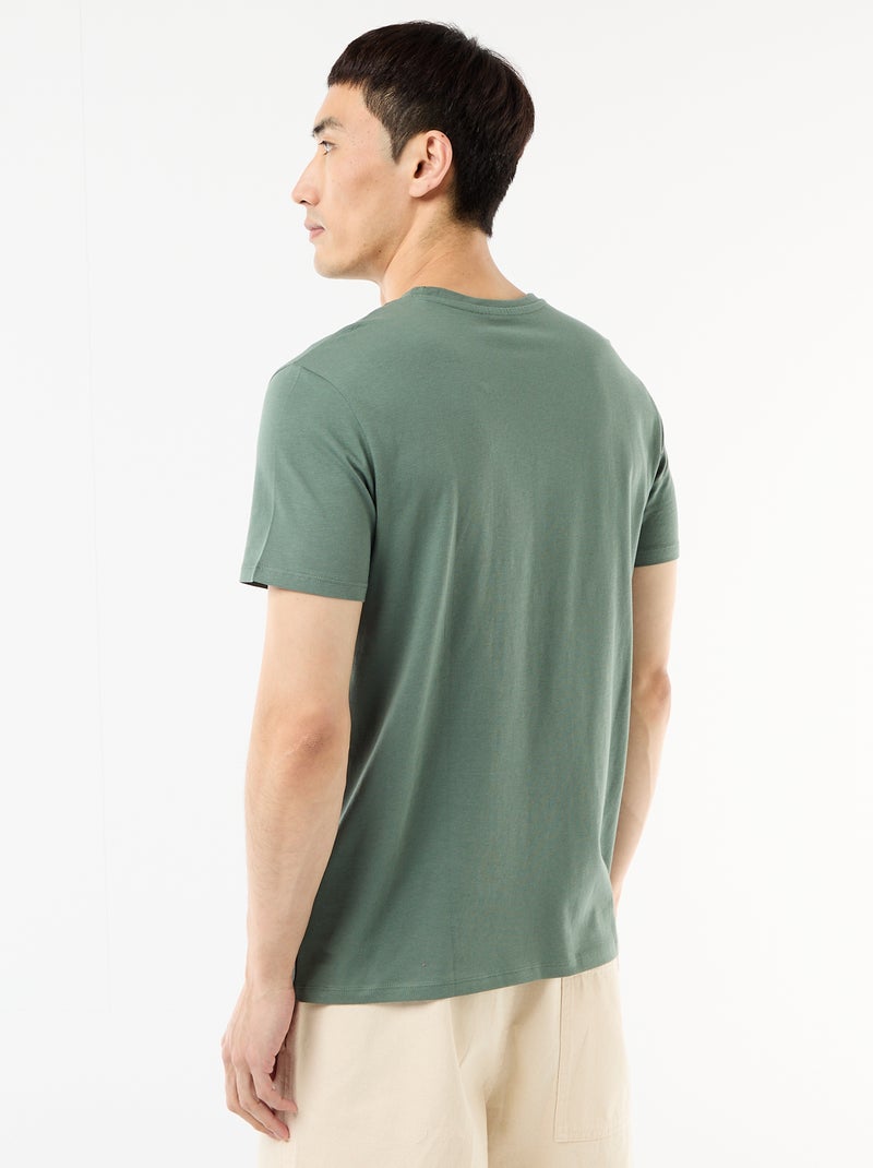 Camiseta recta de punto lisa Verde - Kiabi