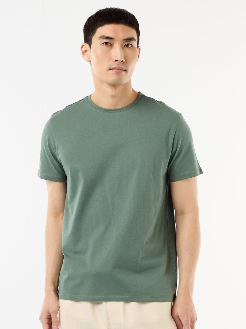 Camiseta recta de punto lisa Verde - Kiabi