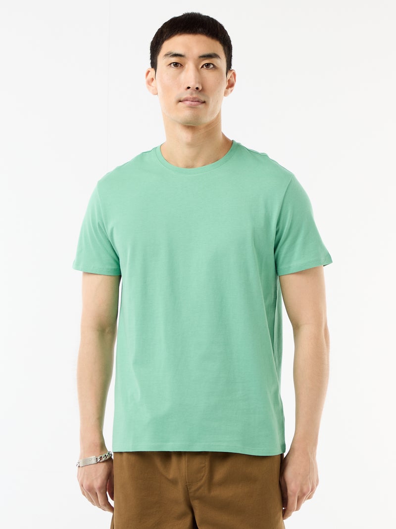 Camiseta recta de punto lisa Verde - Kiabi