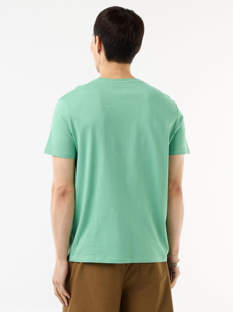 Camiseta recta de punto lisa Verde - Kiabi