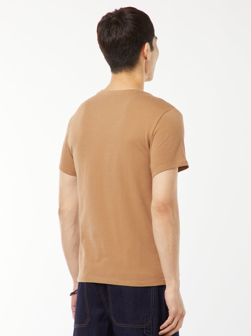 Camiseta recta elástica Beige - Kiabi