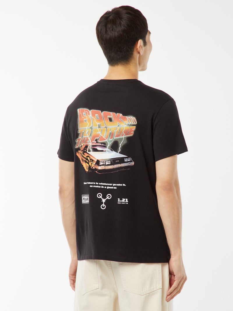 Camiseta 'Regreso al futuro' con estampado por ambos lados Negro - Kiabi