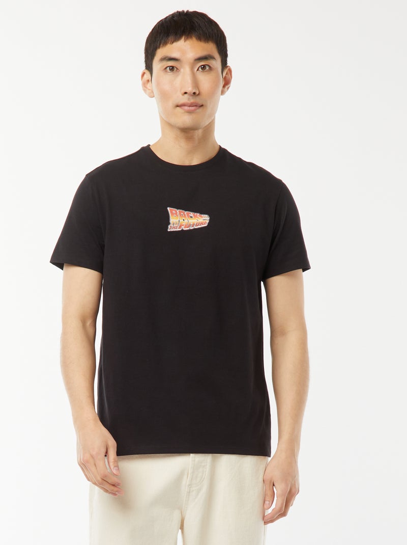 Camiseta 'Regreso al futuro' con estampado por ambos lados Negro - Kiabi