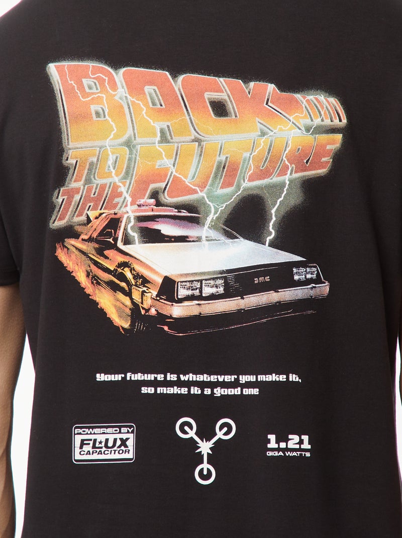 Camiseta 'Regreso al futuro' con estampado por ambos lados Negro - Kiabi