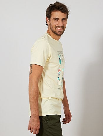 Hombre de más de 1’90m - Camiseta regular estampada Ecodiseño +1,90 m - Kiabi