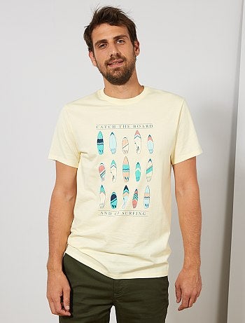 Hombre de más de 1’90m - Camiseta regular estampada Ecodiseño +1,90 m - Kiabi