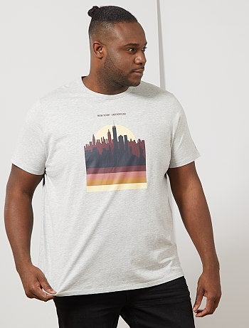 Tallas grandes hombre - Camiseta regular estampada - Kiabi