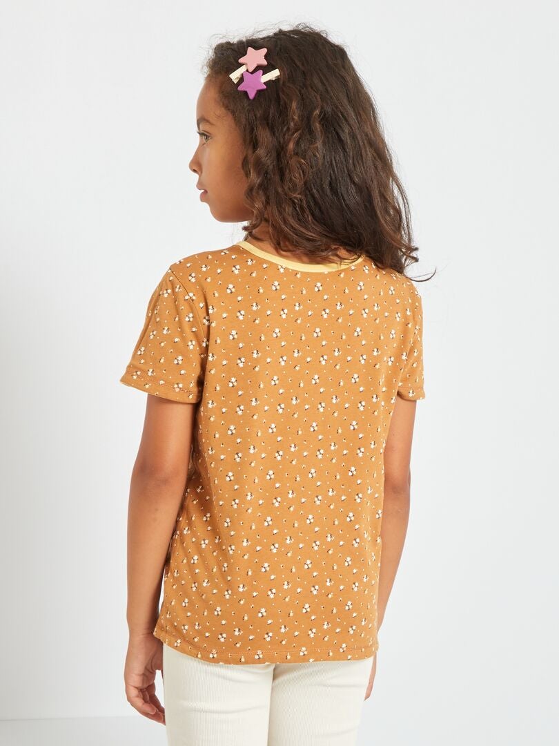 Camiseta reversible manga corta MARRON - Kiabi