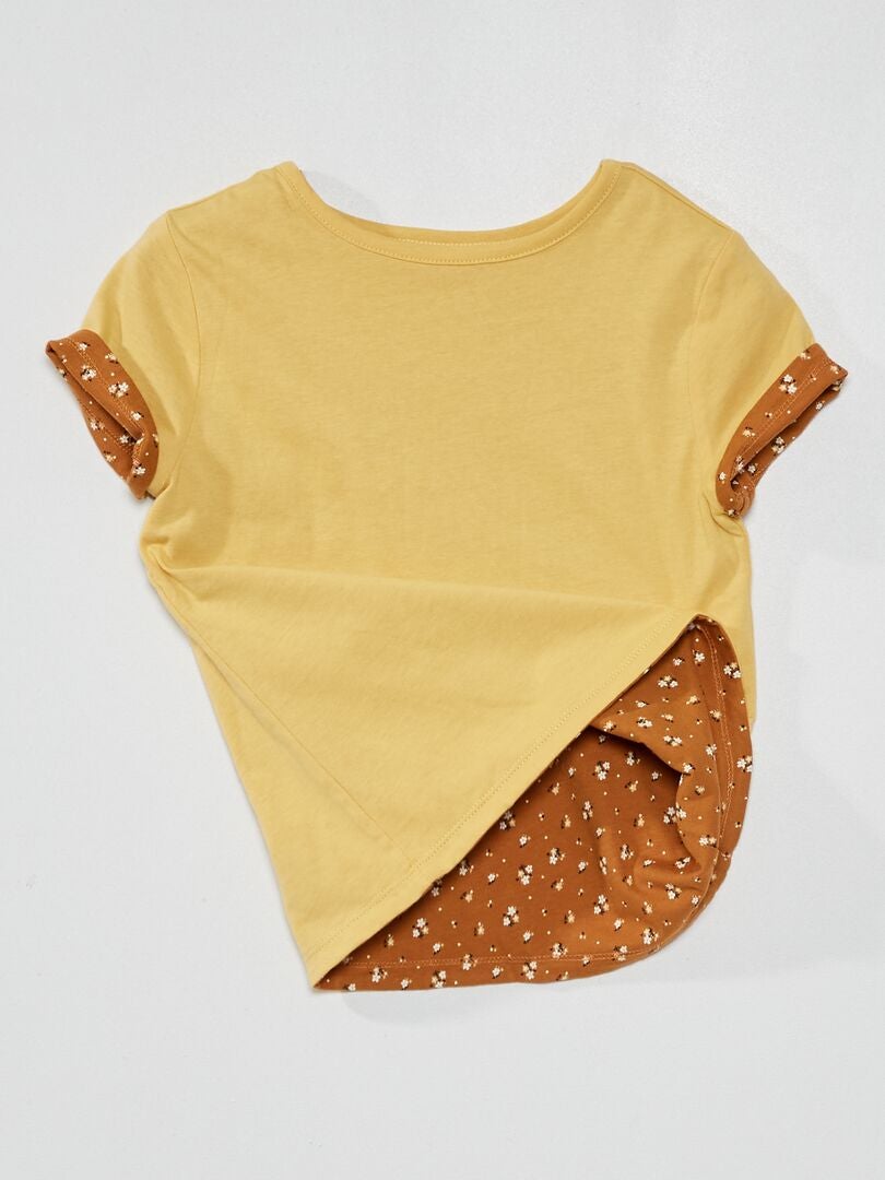 Camiseta reversible manga corta MARRON - Kiabi