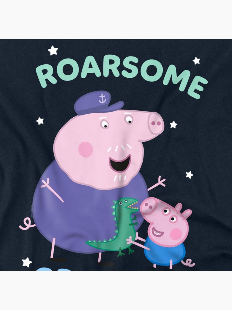 Camiseta roarsome de abuelo cerdito de manga larga para adultos unisex - peppa pig Azul marino - Kiabi