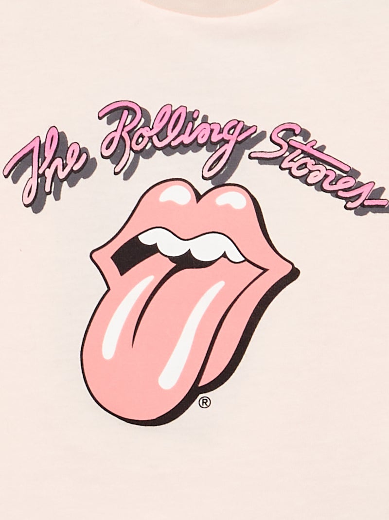Camiseta 'Rolling Stones' de manga corta Rosa - Kiabi