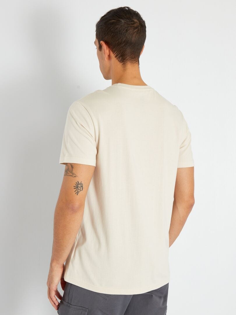 Camiseta 'Route 66' de punto blanco caliza - Kiabi