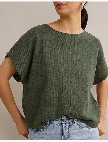 Camiseta rústica de punto, mo fashion