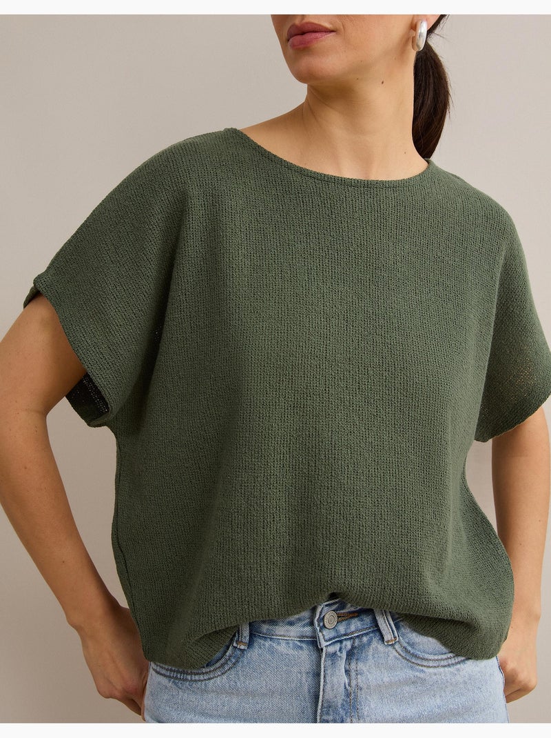 Camiseta rústica de punto, mo fashion Verde - Kiabi