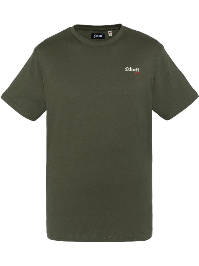 Camiseta schott bordada para hombre Verde caqui claro - Kiabi