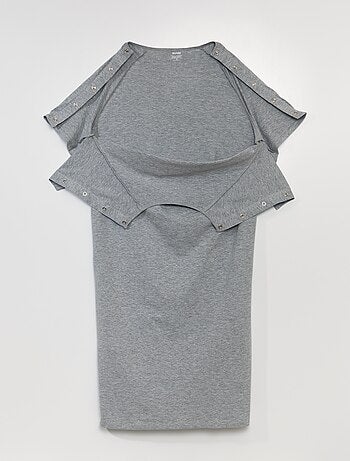 Camiseta semilarga con broches en los hombros - colección fácil de poner