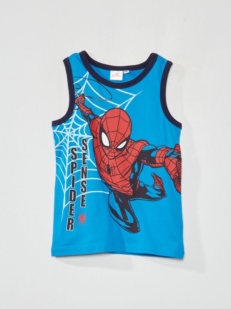 Camiseta sin manga estampada 'Spiderman' azul - Kiabi
