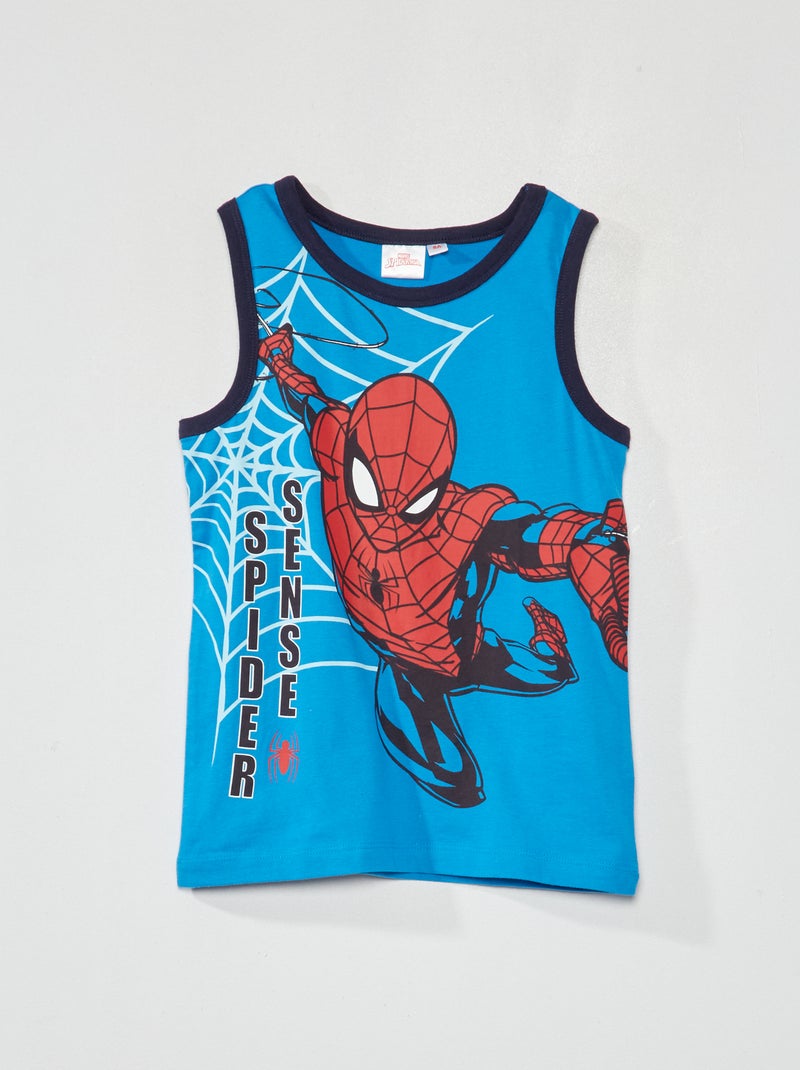 Camiseta sin manga estampada 'Spiderman' azul - Kiabi