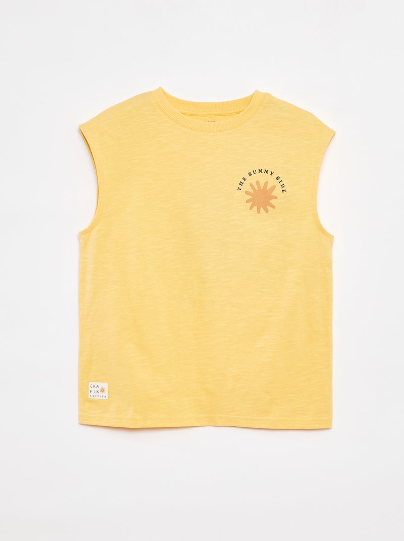 Camiseta sin mangas  - Grafik Edition AMARILLO - Kiabi