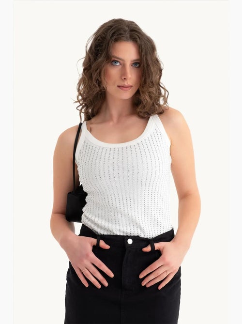 Camiseta sin mangas acanalada con cuello redondo hiccup - Kiabi