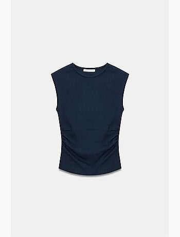 Camiseta sin mangas acanalada de cuello redondo, corte slim dilvin