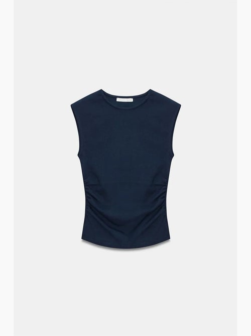 Camiseta sin mangas acanalada de cuello redondo, corte slim dilvin - Kiabi Camiseta sin mangas acanalada de cuello redondo, corte slim dilvin - Kiabi