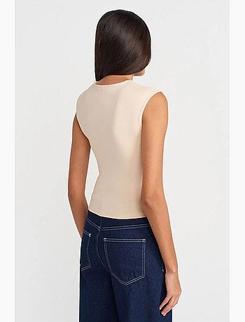Camiseta sin mangas acanalada de cuello redondo, corte slim dilvin