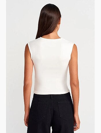 Camiseta sin mangas acanalada de cuello redondo, corte slim dilvin